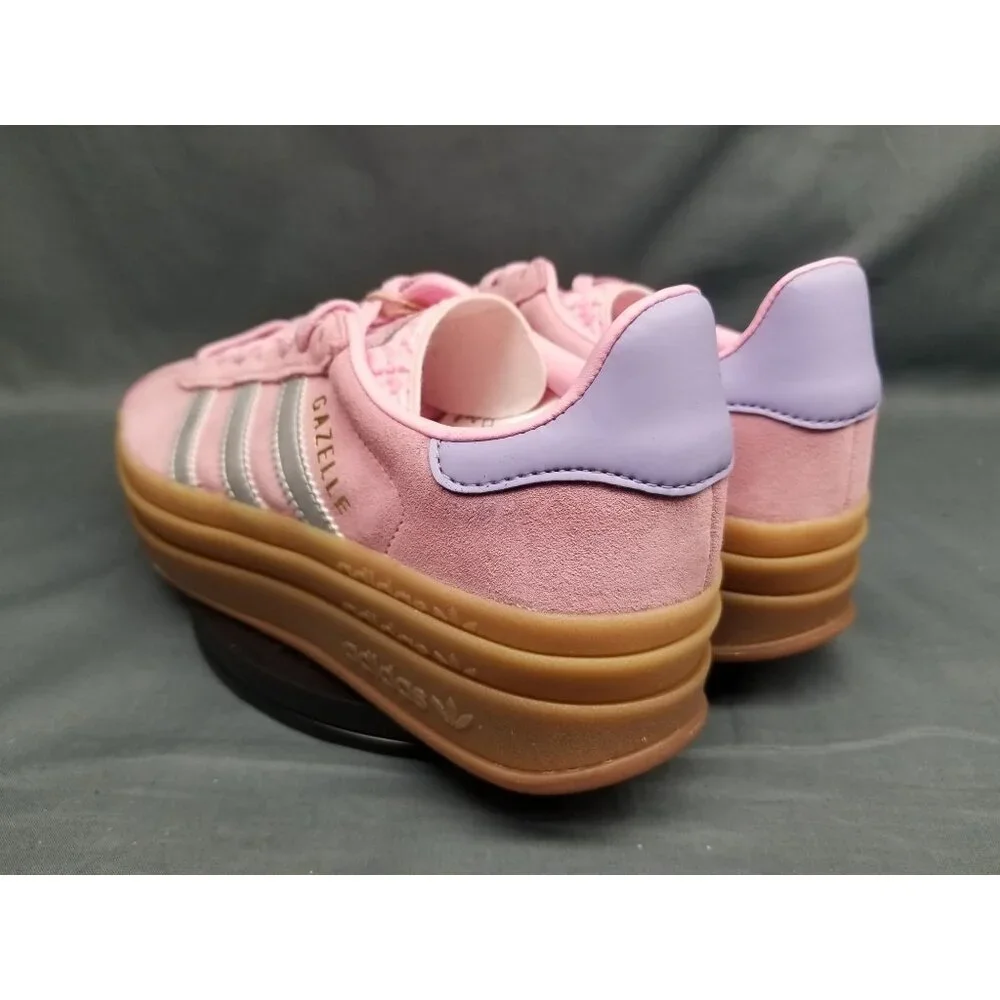 Adidas Gazelle Bold J Sneakers Suede Pink Silver Girls Size 4.5 DISPLAY MODEL! - Picture 15 of 15